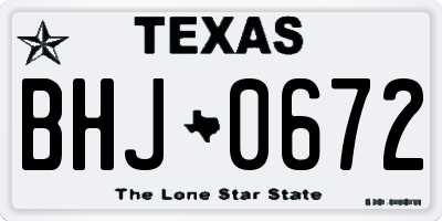 TX license plate BHJ0672