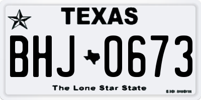 TX license plate BHJ0673