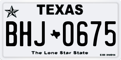 TX license plate BHJ0675