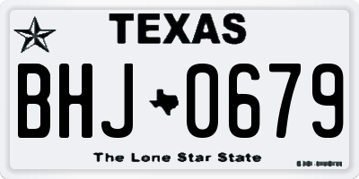 TX license plate BHJ0679