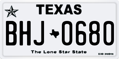 TX license plate BHJ0680