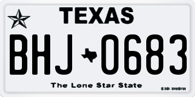 TX license plate BHJ0683