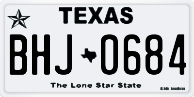 TX license plate BHJ0684