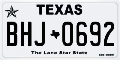 TX license plate BHJ0692