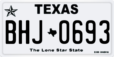 TX license plate BHJ0693