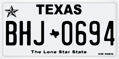TX license plate BHJ0694
