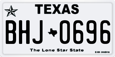 TX license plate BHJ0696