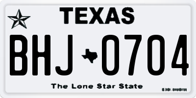 TX license plate BHJ0704