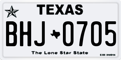 TX license plate BHJ0705