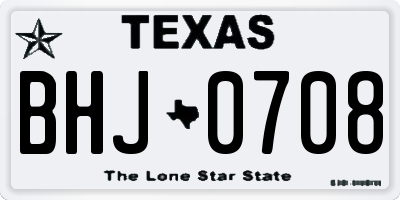 TX license plate BHJ0708