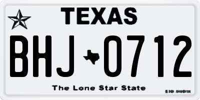TX license plate BHJ0712