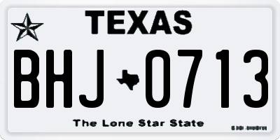 TX license plate BHJ0713