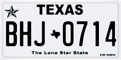 TX license plate BHJ0714