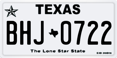 TX license plate BHJ0722