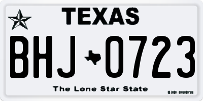 TX license plate BHJ0723