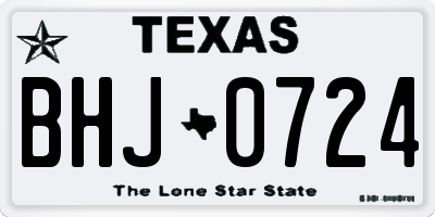 TX license plate BHJ0724