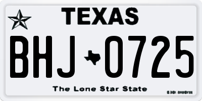 TX license plate BHJ0725
