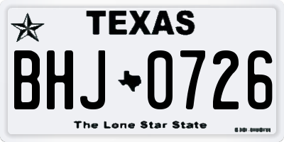 TX license plate BHJ0726
