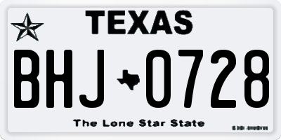 TX license plate BHJ0728