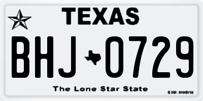 TX license plate BHJ0729