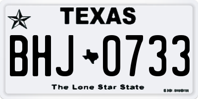 TX license plate BHJ0733