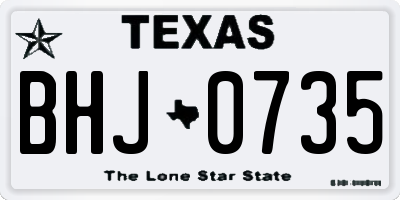 TX license plate BHJ0735