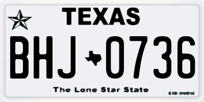 TX license plate BHJ0736