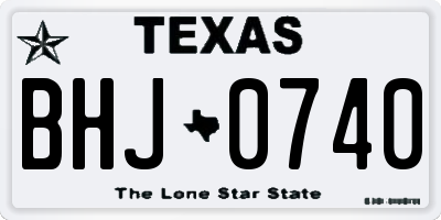 TX license plate BHJ0740