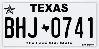 TX license plate BHJ0741