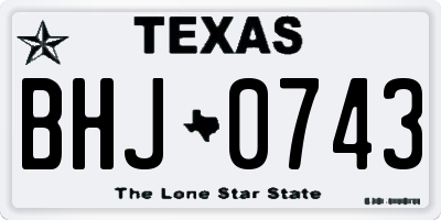 TX license plate BHJ0743