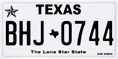 TX license plate BHJ0744