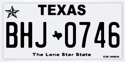 TX license plate BHJ0746