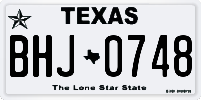 TX license plate BHJ0748