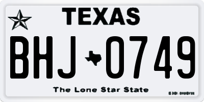 TX license plate BHJ0749