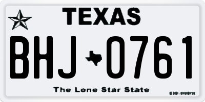 TX license plate BHJ0761