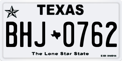 TX license plate BHJ0762
