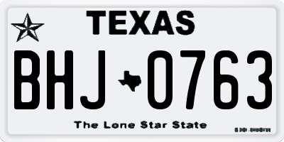 TX license plate BHJ0763