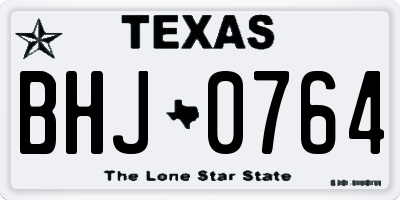 TX license plate BHJ0764