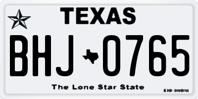 TX license plate BHJ0765