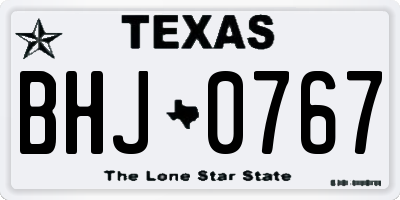 TX license plate BHJ0767