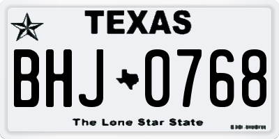 TX license plate BHJ0768