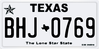 TX license plate BHJ0769