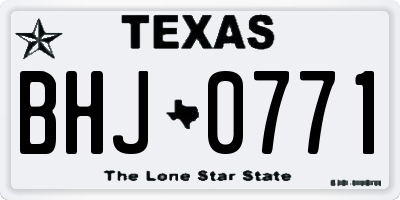 TX license plate BHJ0771