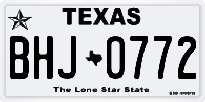 TX license plate BHJ0772