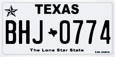 TX license plate BHJ0774