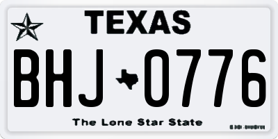 TX license plate BHJ0776