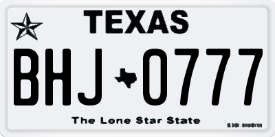 TX license plate BHJ0777