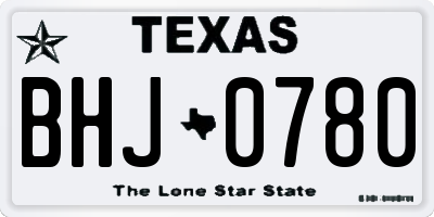 TX license plate BHJ0780
