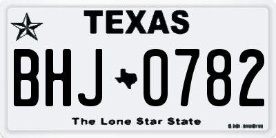 TX license plate BHJ0782