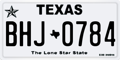 TX license plate BHJ0784